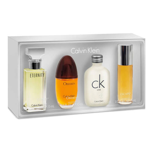 Calvin Klein zestaw miniaturek - Escape woda perfumowana 15 ml + Eternity woda perfumowana 15 ml + Obsession woda perfumowana 15 ml + Ck One woda perfumowana 15 ml