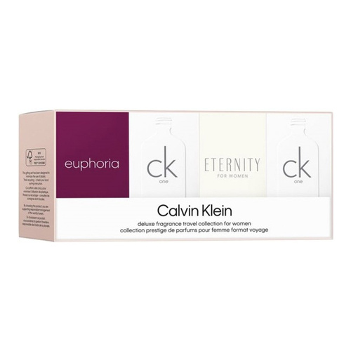 Calvin Klein zestaw miniaturek - Euphoria woda perfumowana 4 ml + ck one woda toaletowa 10 ml + Eternity woda perfumowana 5 ml + ck one woda toaletowa 10 ml