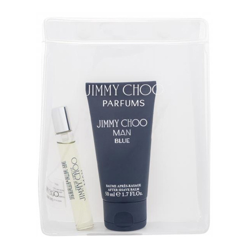 Jimmy Choo Man Blue zestaw - woda toaletowa   7,5 ml + balsam po goleniu  50 ml + kosmetyczka