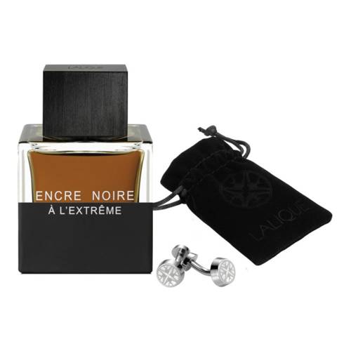 Lalique Encre Noire A L'Extreme pour Homme zestaw - woda perfumowana  50 ml + spinki do mankietów