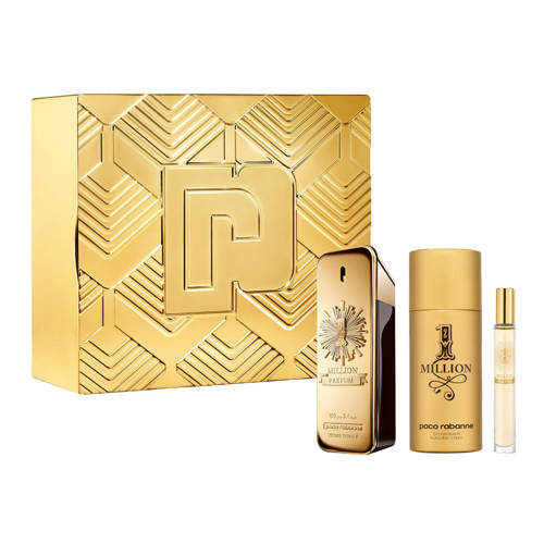 Paco Rabanne 1 Million Parfum zestaw - perfumy 100 ml + perfumy  10 ml + dezodorant spray 150 ml
