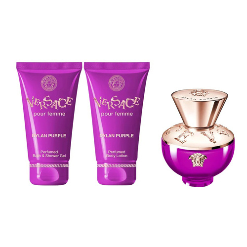 Versace Pour Femme Dylan Purple  zestaw - woda perfumowana  50 ml + balsam do ciała  50 ml + żel pod prysznic  50 ml OUTLET