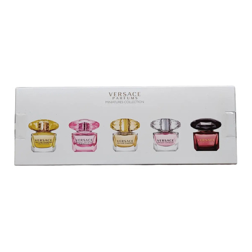 Versace zestaw miniaturek - Bright Crystal Absolu woda perfumowana 5 ml + Yellow Diamond woda toaletowa 5 ml + Bright Crystal woda toaletowa 5 ml + Crystal Noir woda toaletowa 5 ml + Yellow Diamond Intense woda perfumowana 5 ml