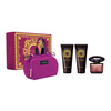 Versace Crystal Noir zestaw - woda toaletowa  90 ml + balsam 100 ml + żel pod prysznic 100 ml + kosmetyczka